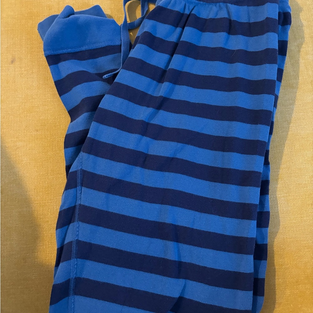 Hanna Andersson Blue and Navy Striped Pajama Bottoms